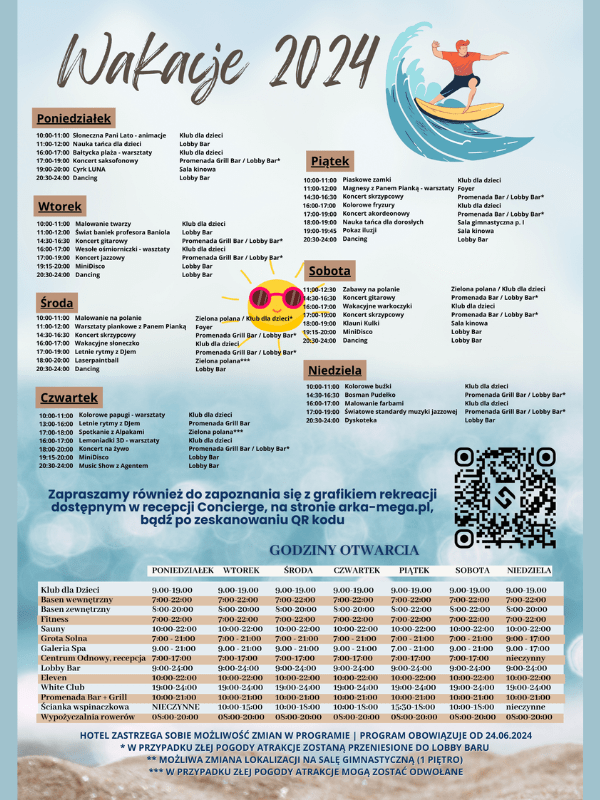 Wakacje 2024 – program atrakcji